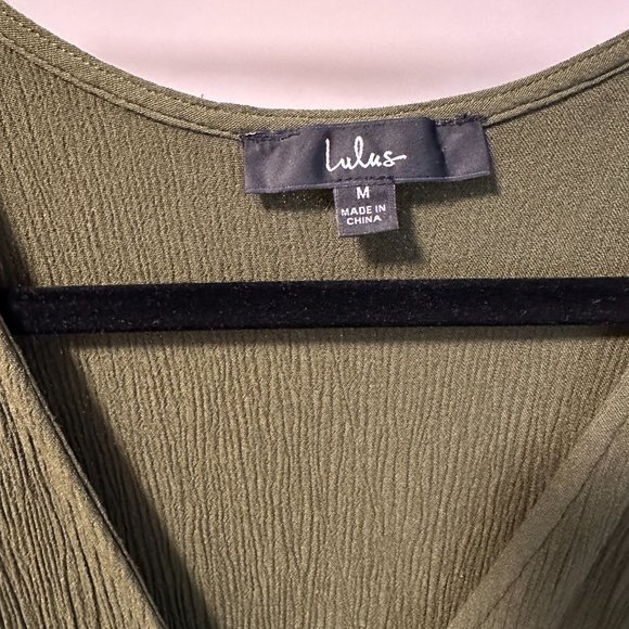 Lulu's Green Wrap Mini Dress - Picture 3 of 6